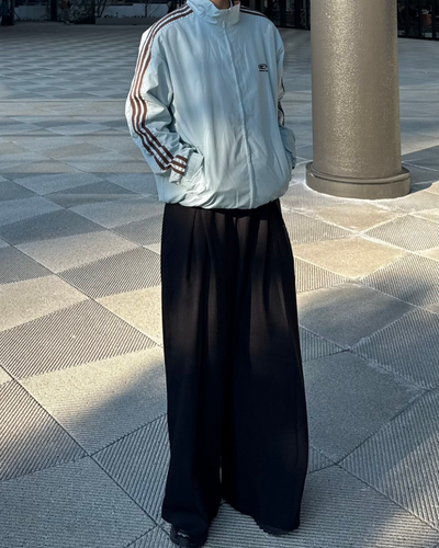 【即納】ワイドシルエットフェイクポケットプリーツパンツ K0355