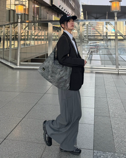 ワイドシルエットフェイクポケットプリーツパンツ K0355