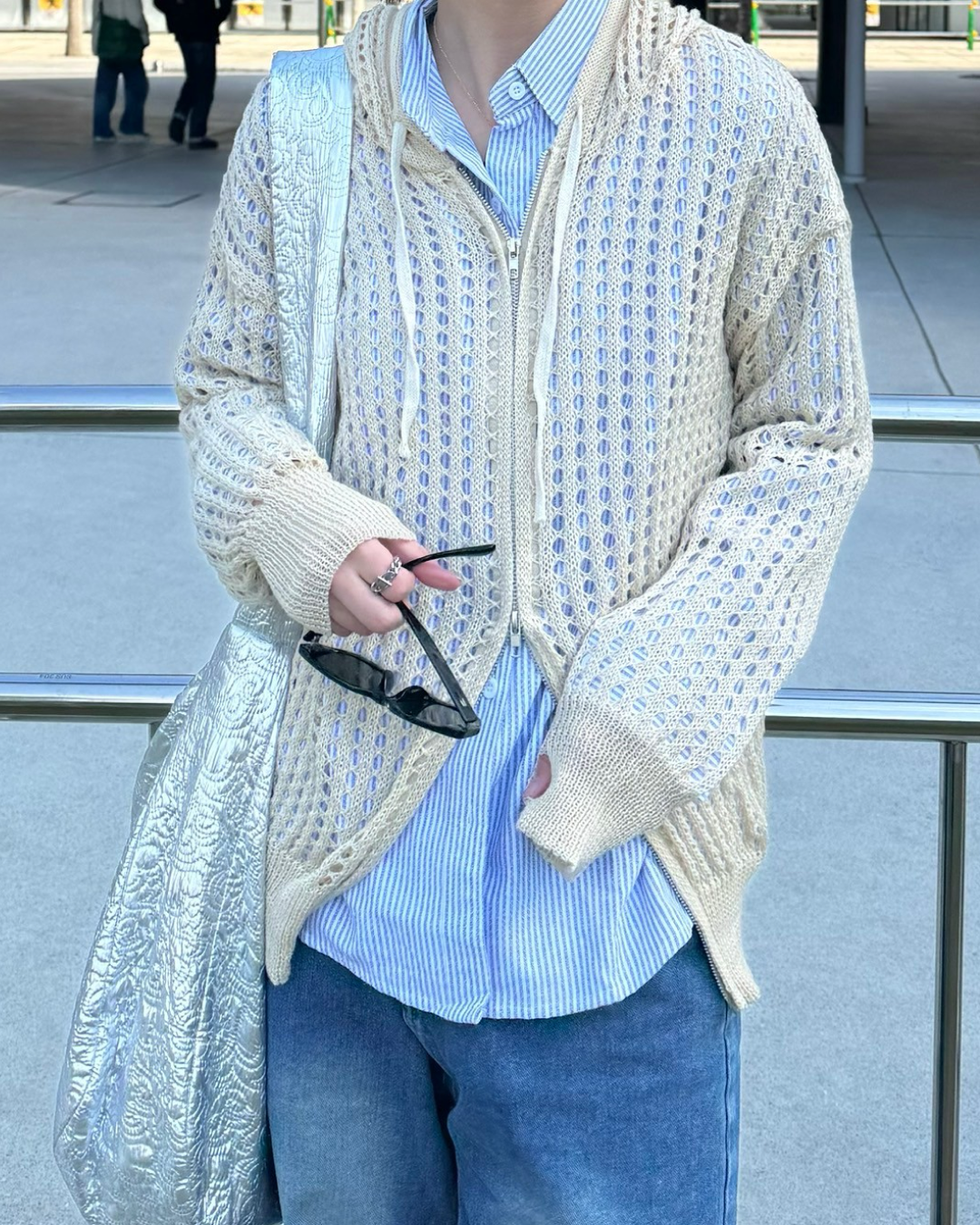 メッシュニットジップパーカー K0363