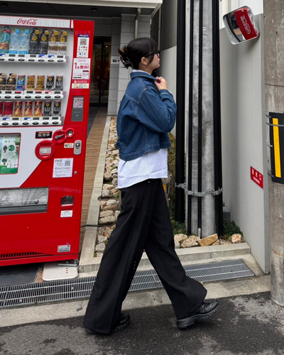 【再販】スタッズデザインワイドパンツ K0374