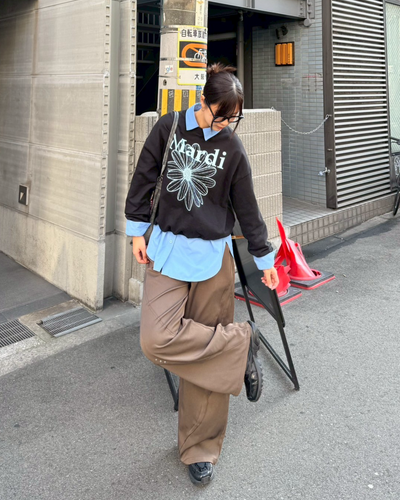 【再販】スタッズデザインワイドパンツ K0374
