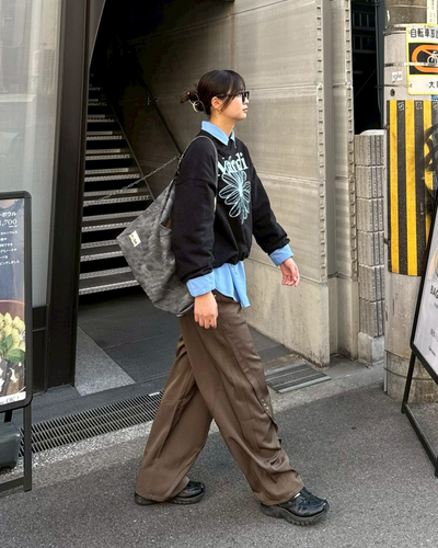 【再販】スタッズデザインワイドパンツ K0374