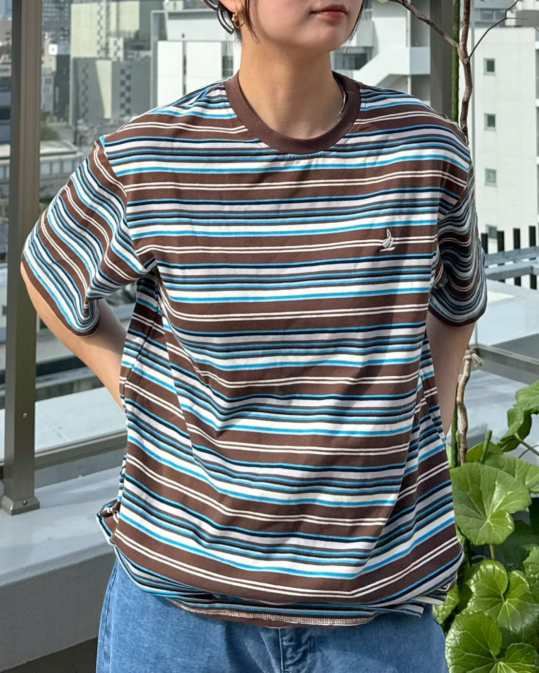 ワンポイントボーダーTシャツ K1003