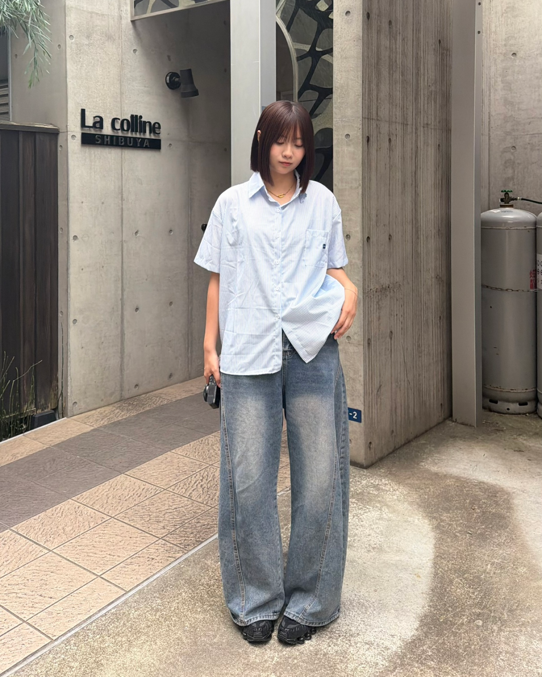 【即納】レトロウォッシュワイドレッグパンツ K1042