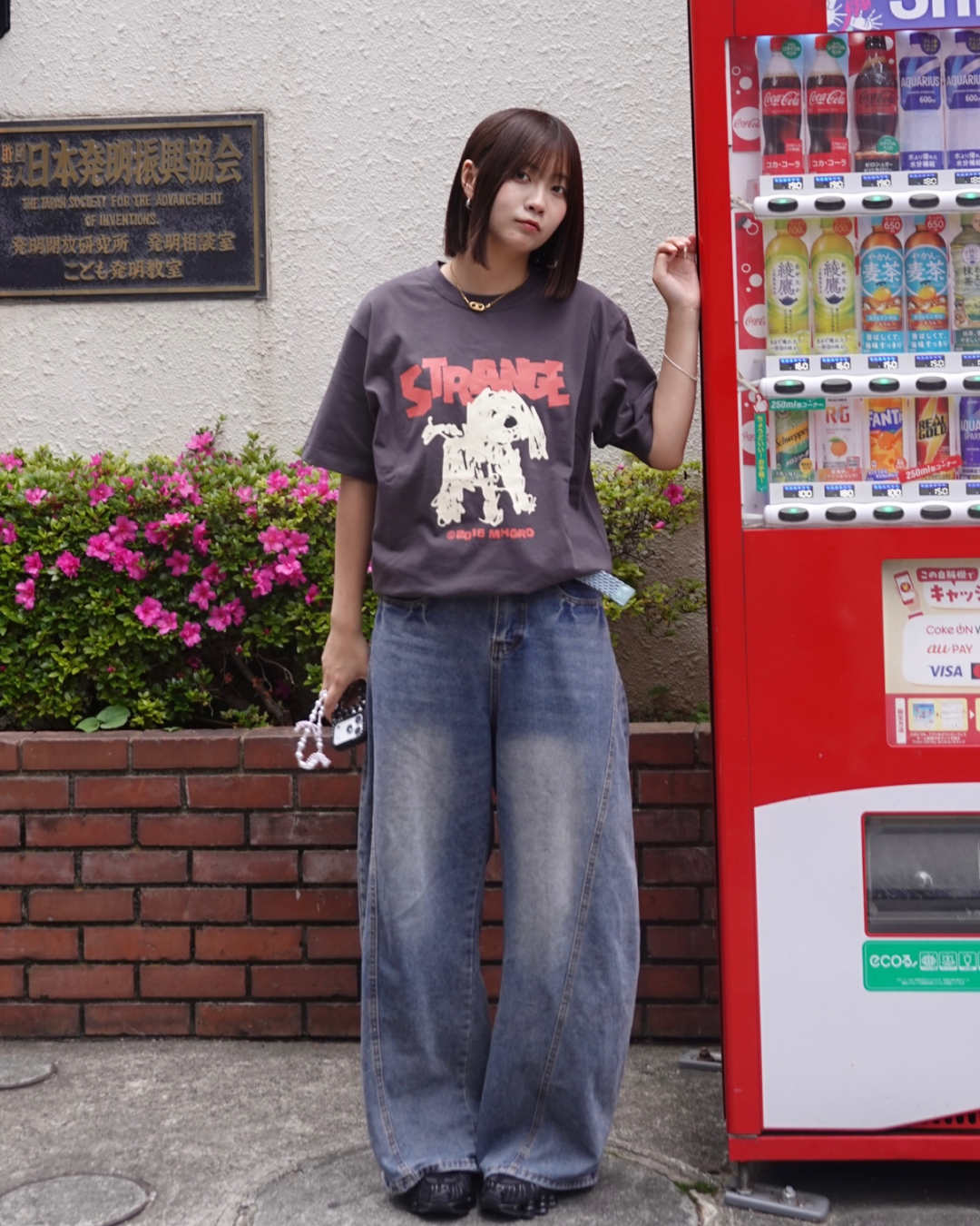 【即納】レトロウォッシュワイドレッグパンツ K1042