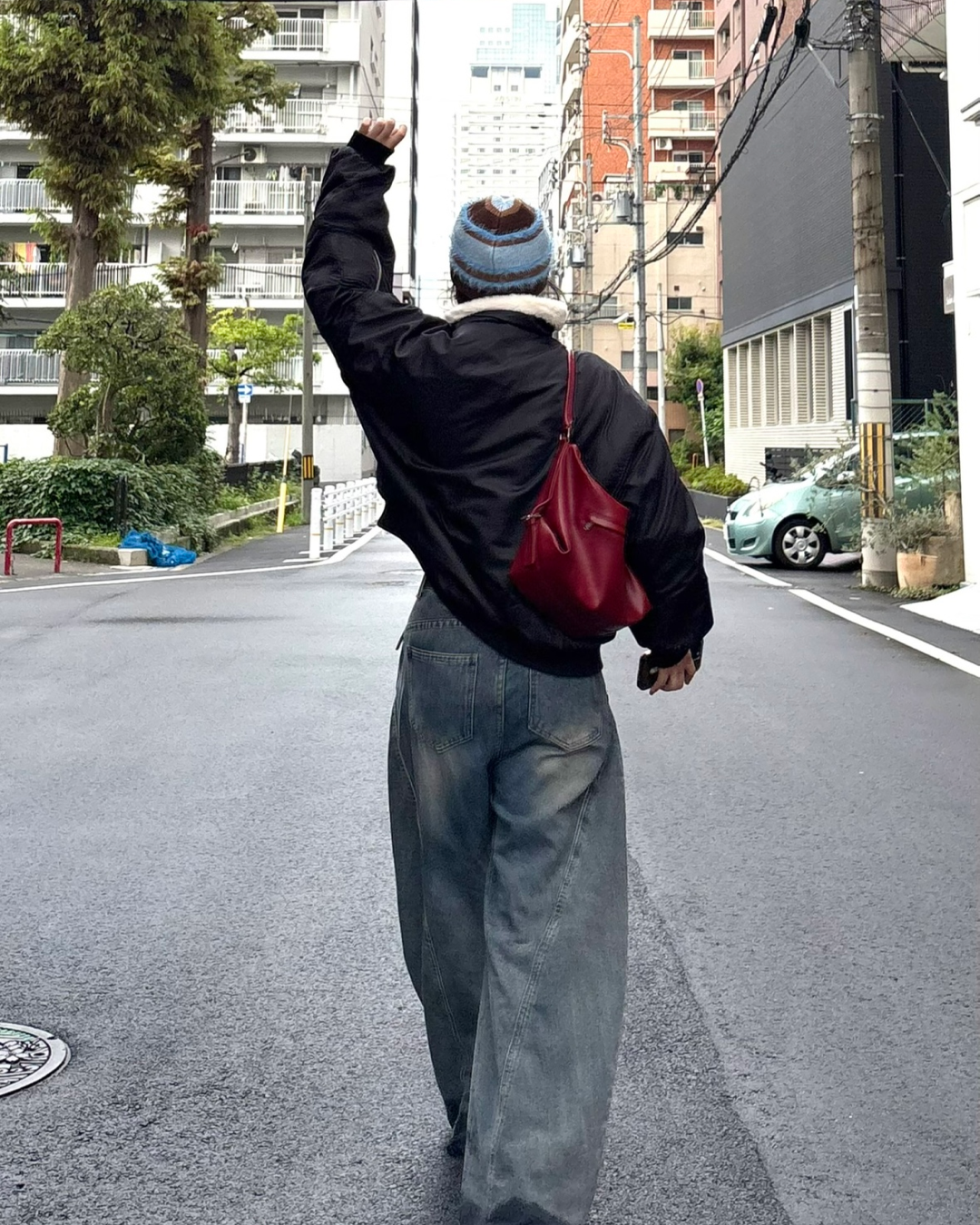 レトロウォッシュワイドレッグパンツ K1042