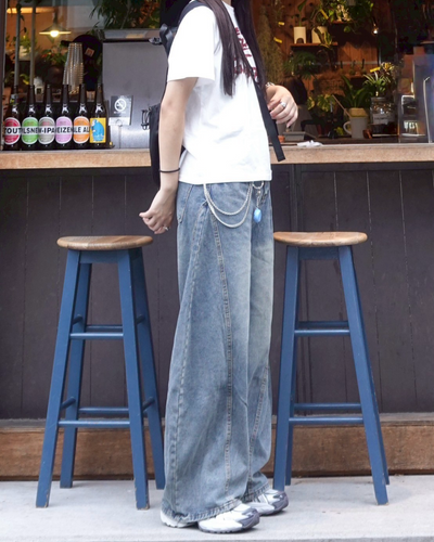 レトロウォッシュワイドレッグパンツ K1042