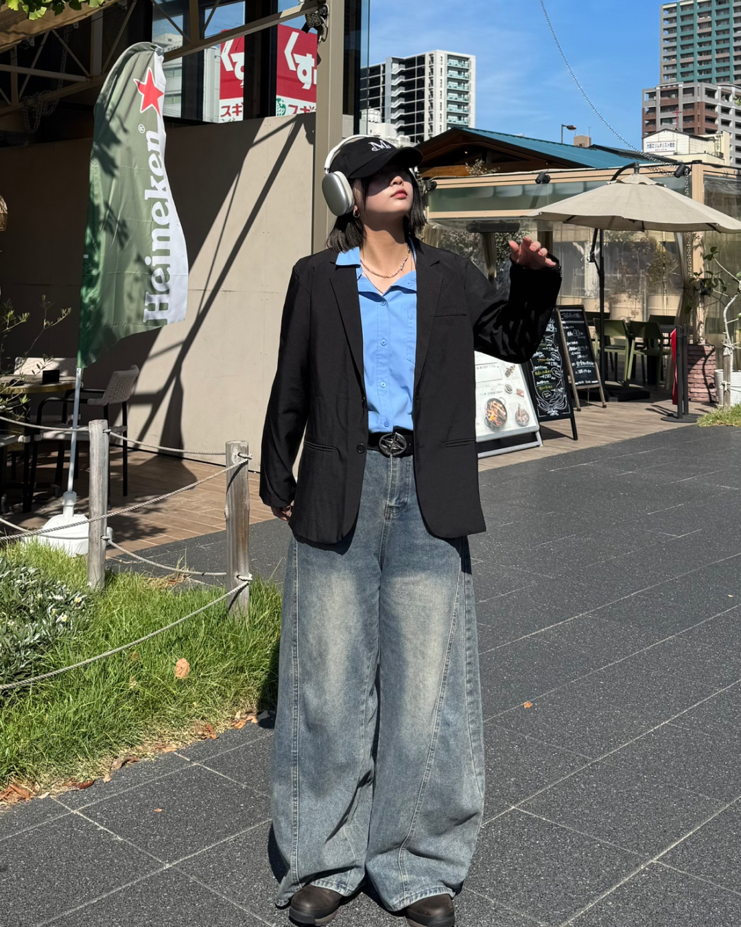 レトロウォッシュワイドレッグパンツ K1042