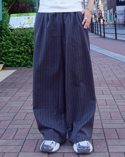 ストライプタックワイドパンツ K1049