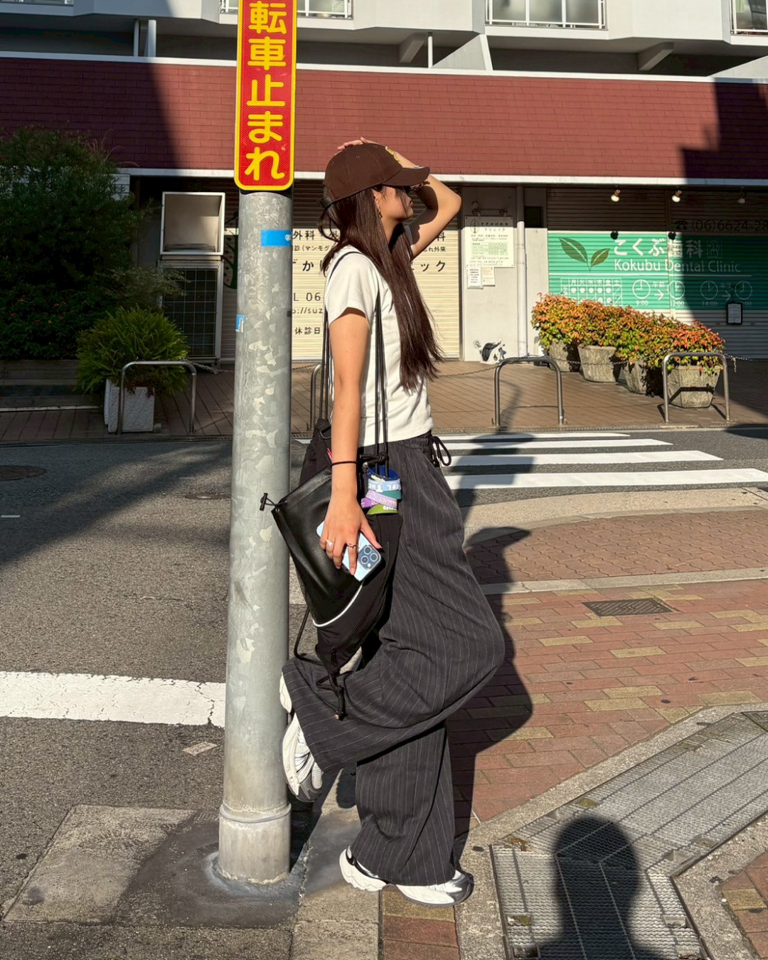 ストライプタックワイドパンツ K1049