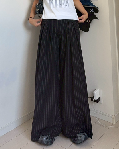 SeekSole ダークグレー ストライプ スラックス SeekSole ダークグレー SeekSole ダークグレー ストライプ スラックス SeekSole ダークグレー