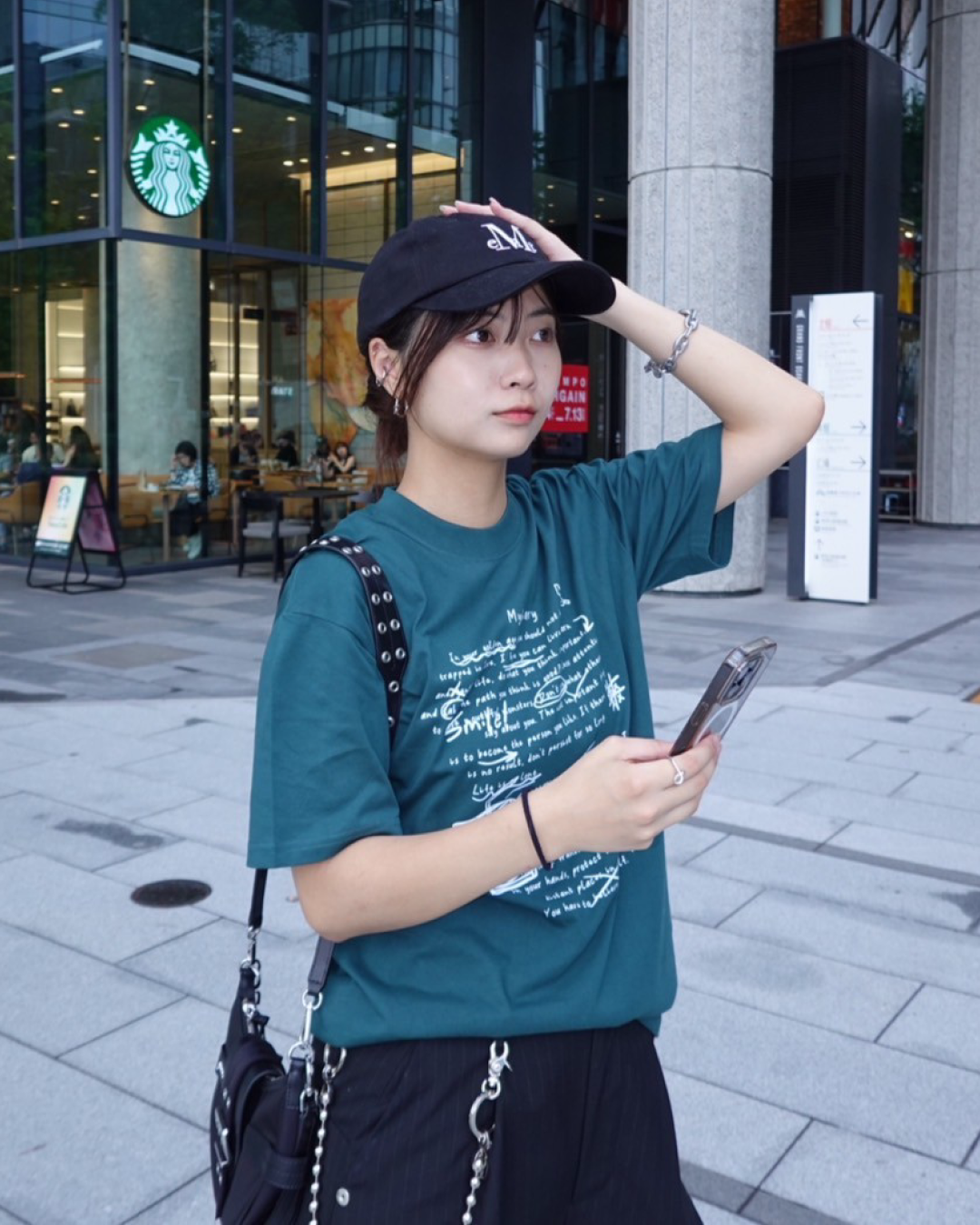 レタリングコットンTシャツ K1069