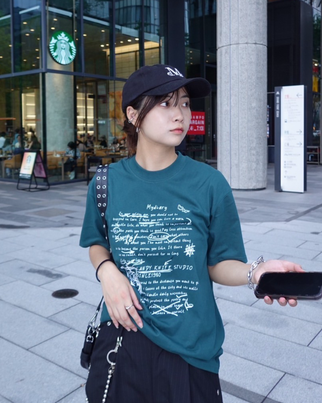 レタリングコットンTシャツ K1069
