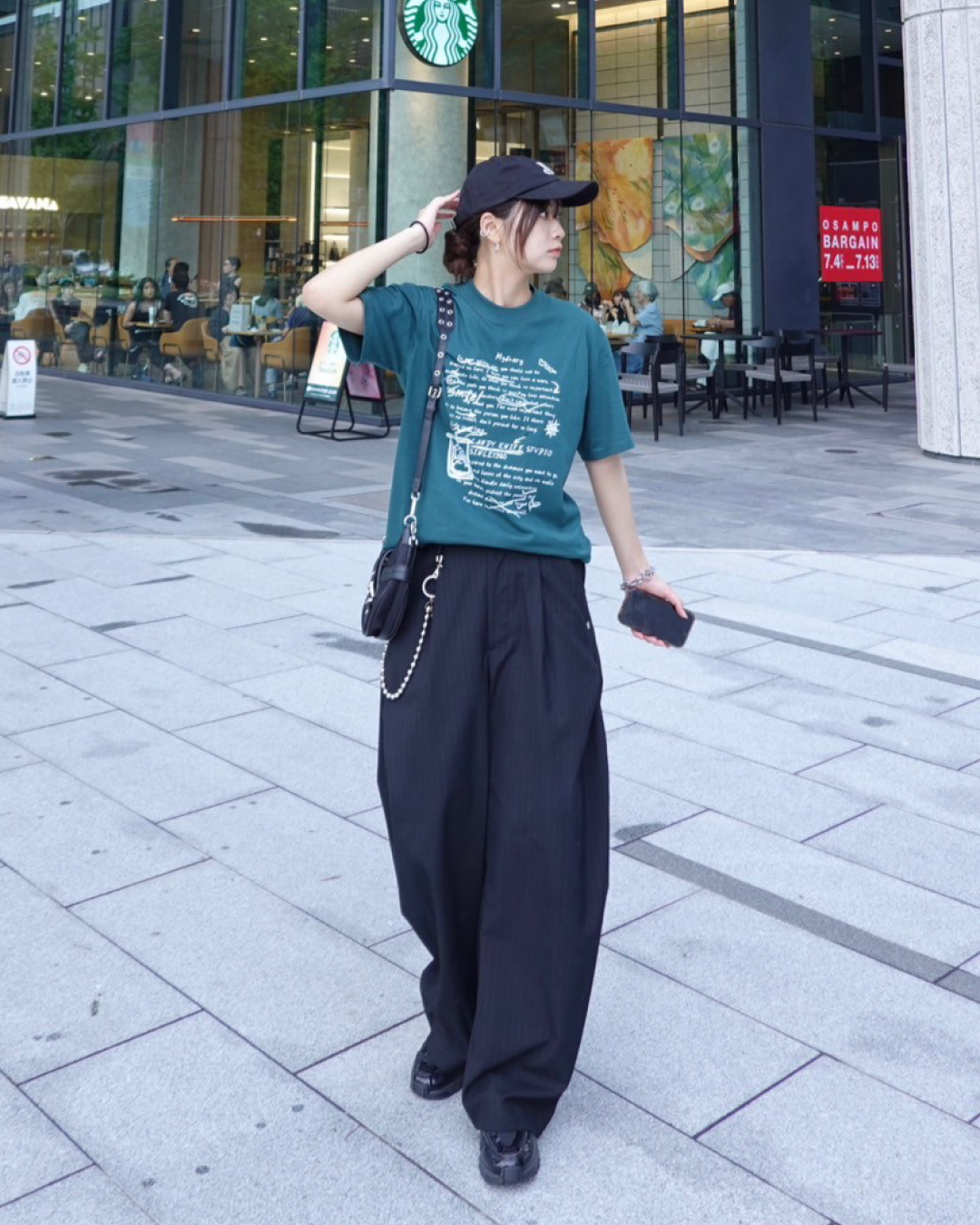 レタリングコットンTシャツ K1069