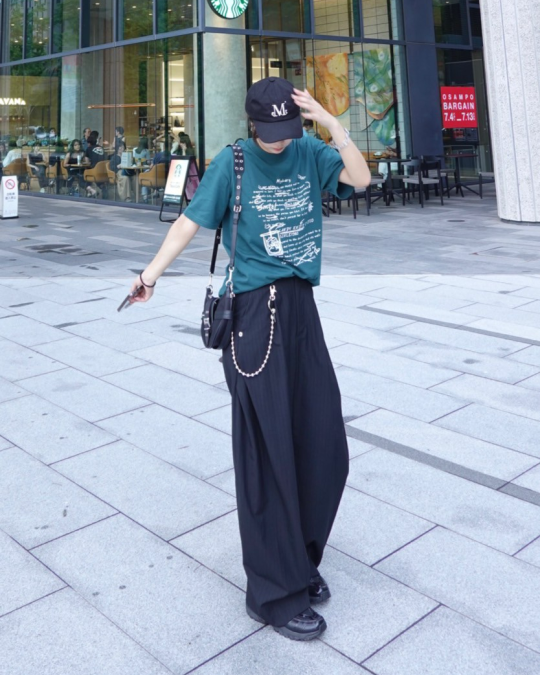 レタリングコットンTシャツ K1069