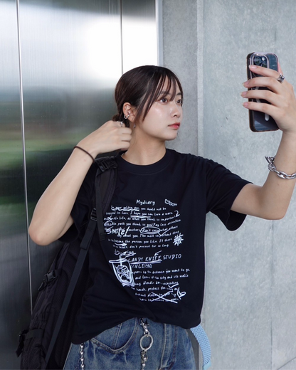 レタリングコットンTシャツ K1069