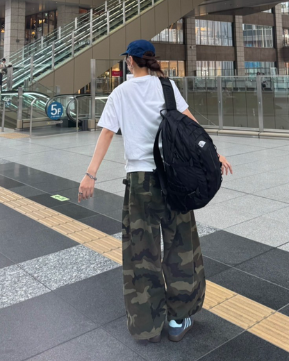 ストライプレタープリントTシャツ K1071
