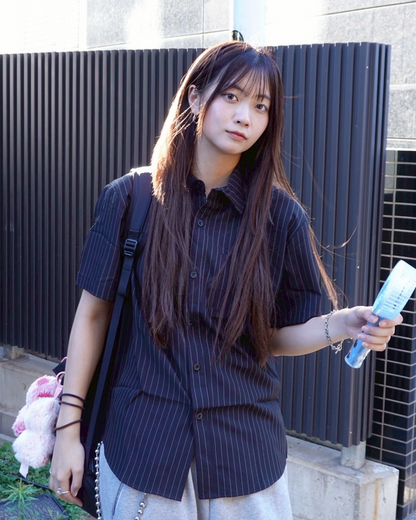 ピンストライプレギュラーシャツ K1072