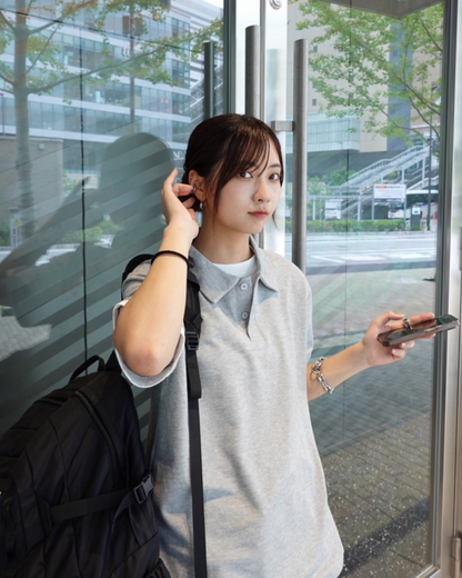 レイヤードルーズポロシャツ K1073