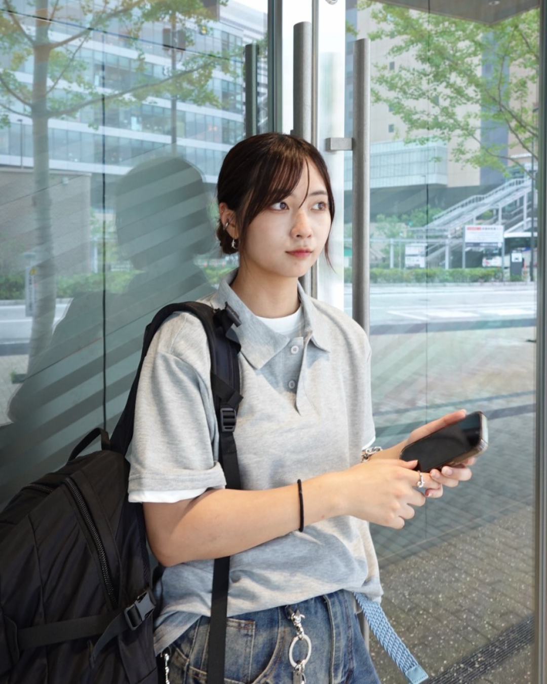 レイヤードルーズポロシャツ K1073