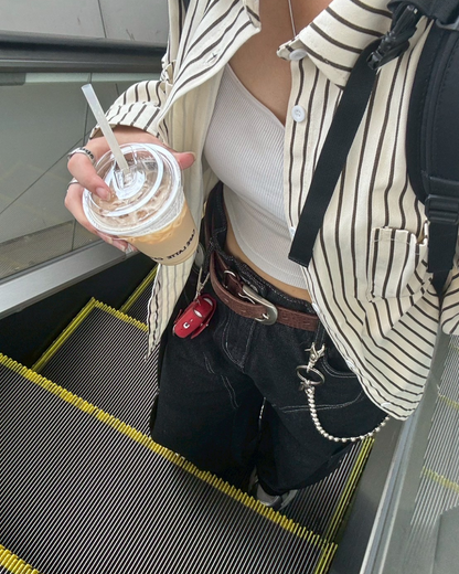 ステッチカーブデニムパンツ K1087