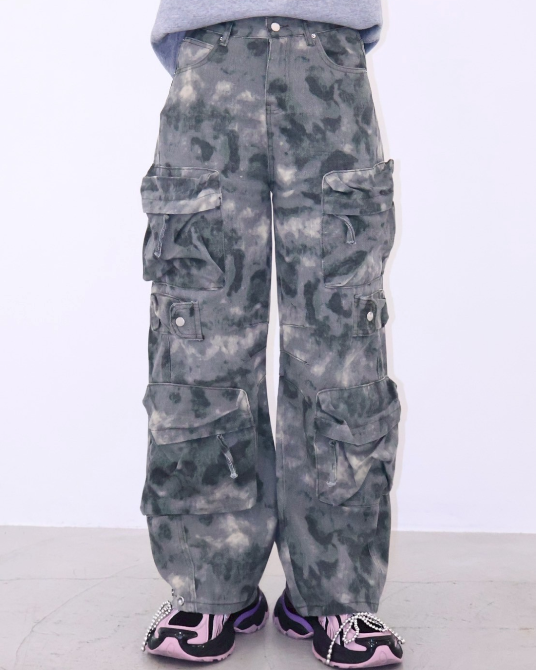 カモフラワークデニムパンツ K1096