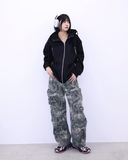 カモフラワークデニムパンツ K1096