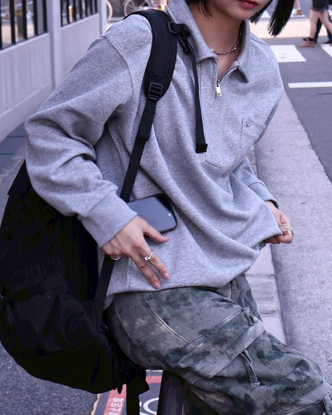 ハーフジップポロスウェット K1108