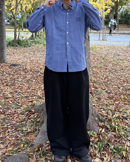 ポイント刺繍チェックシャツ K1133