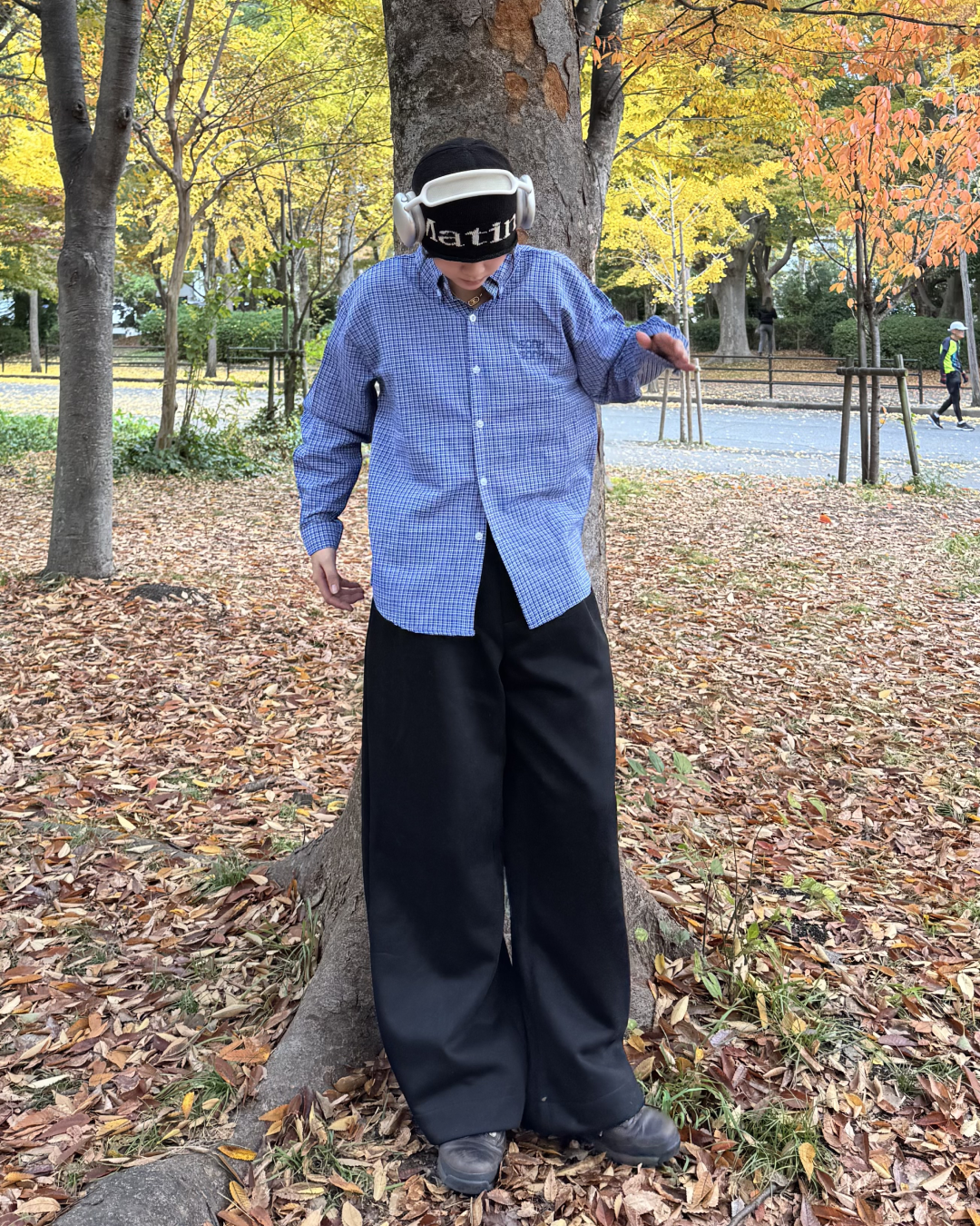 ポイント刺繍チェックシャツ K1133