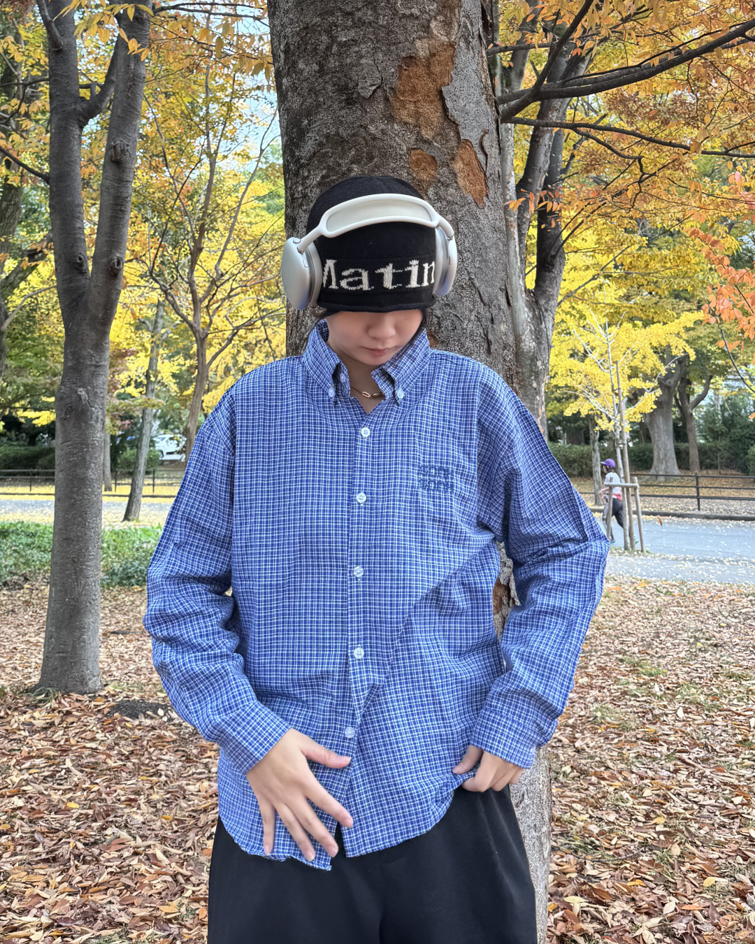 ポイント刺繍チェックシャツ K1133