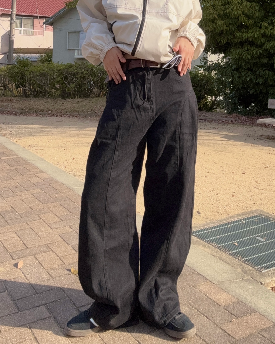 プリーツワイドレッグパンツ K1167
