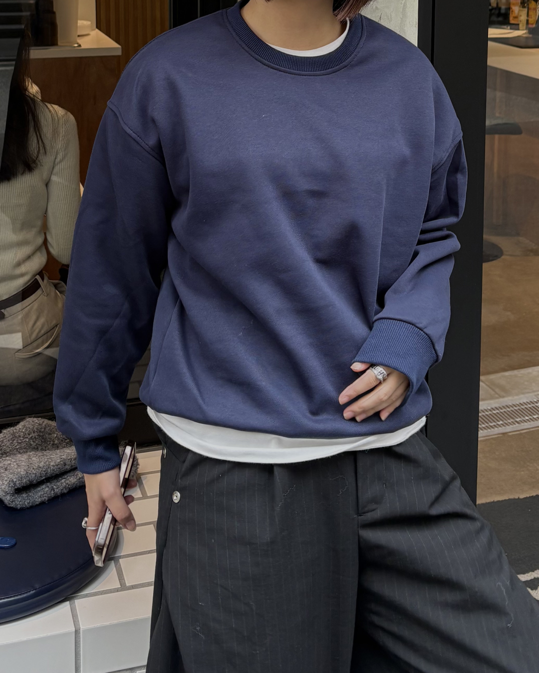 専用です YONFA パリススウェットプルオーバー navy