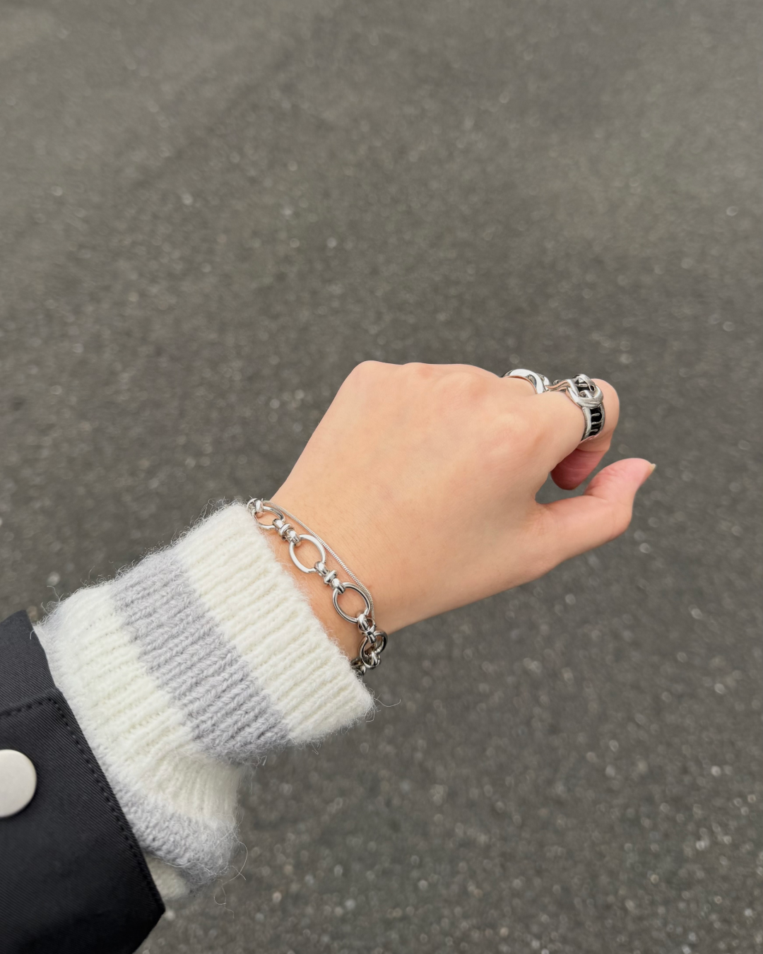 オーバルリンクチェーンブレスレット K3053