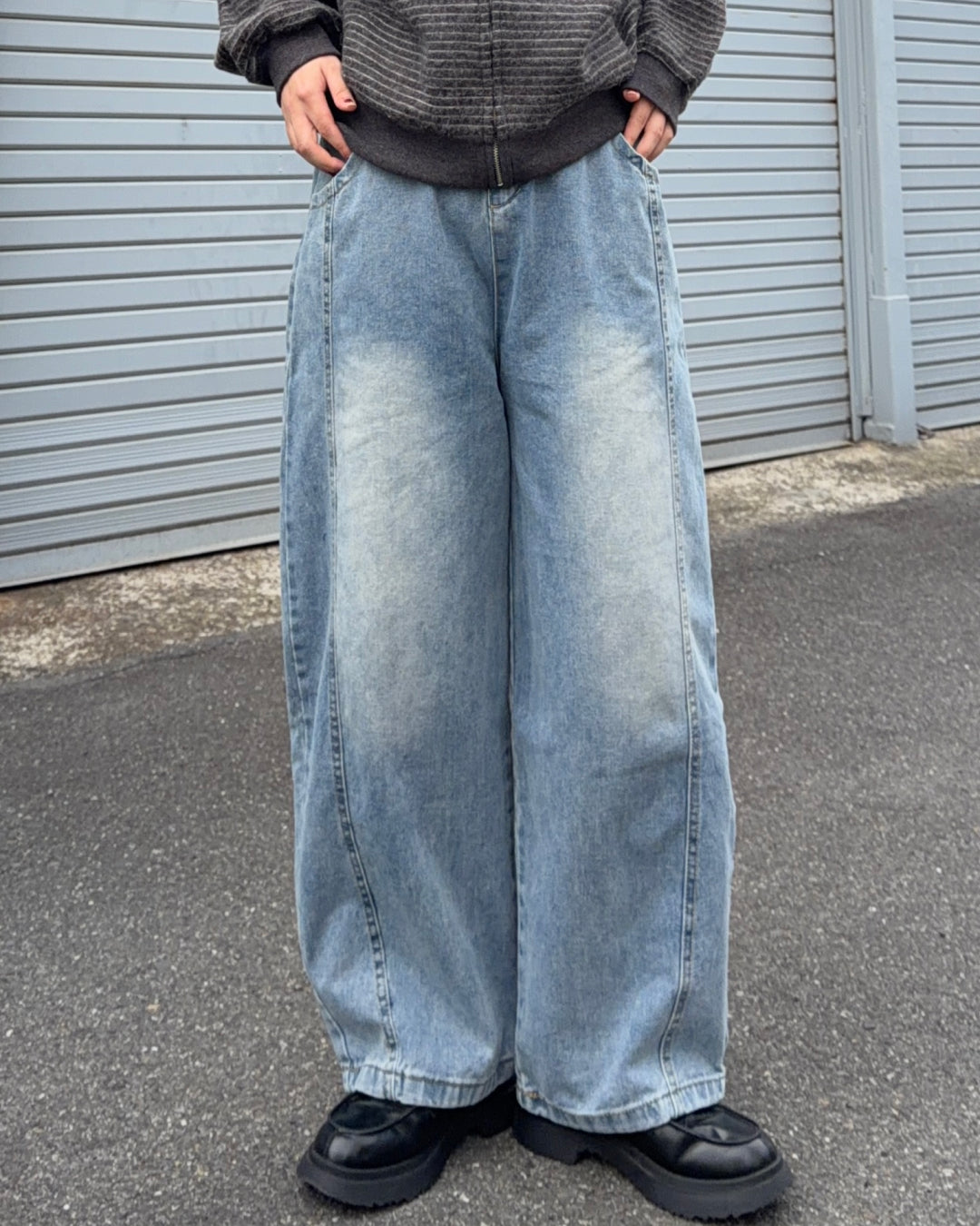 ルーズフィットワイドデニムパンツ K3061