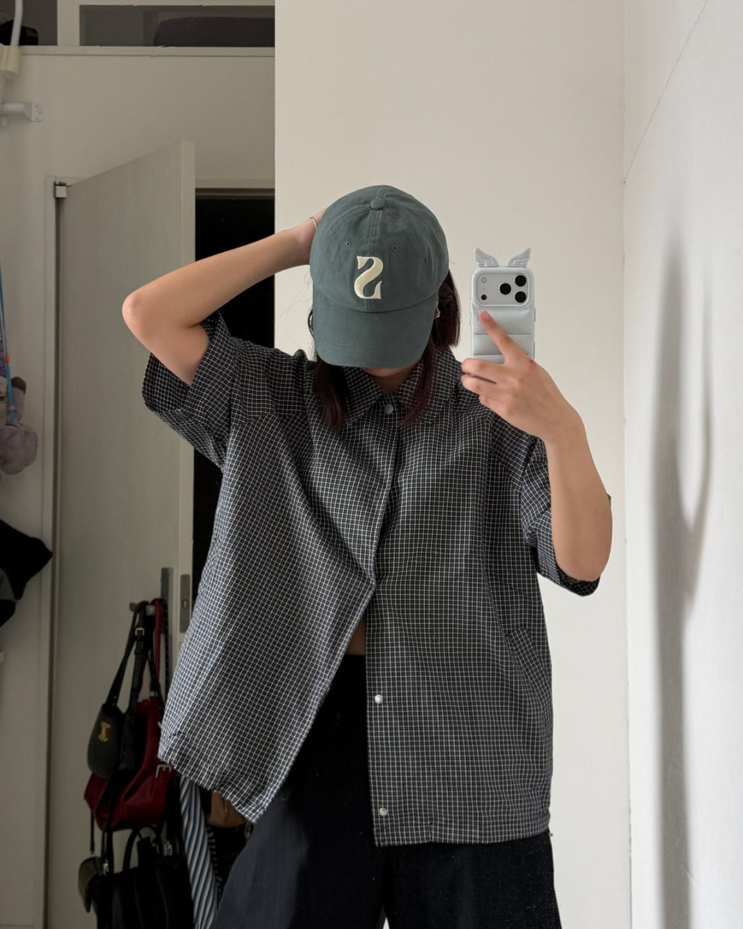 ドロストチェックシャツ K3086