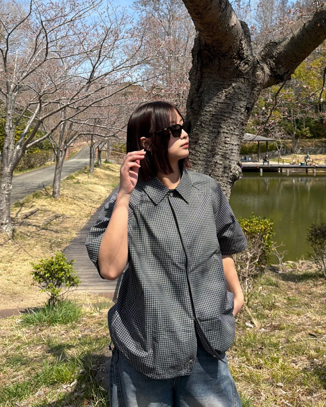 ドロストチェックシャツ K3086