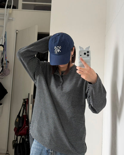 ヘンリーネックボーダーカットソー K3089