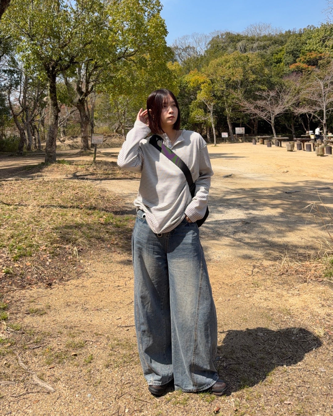 ヘンリーネックボーダーカットソー K3089