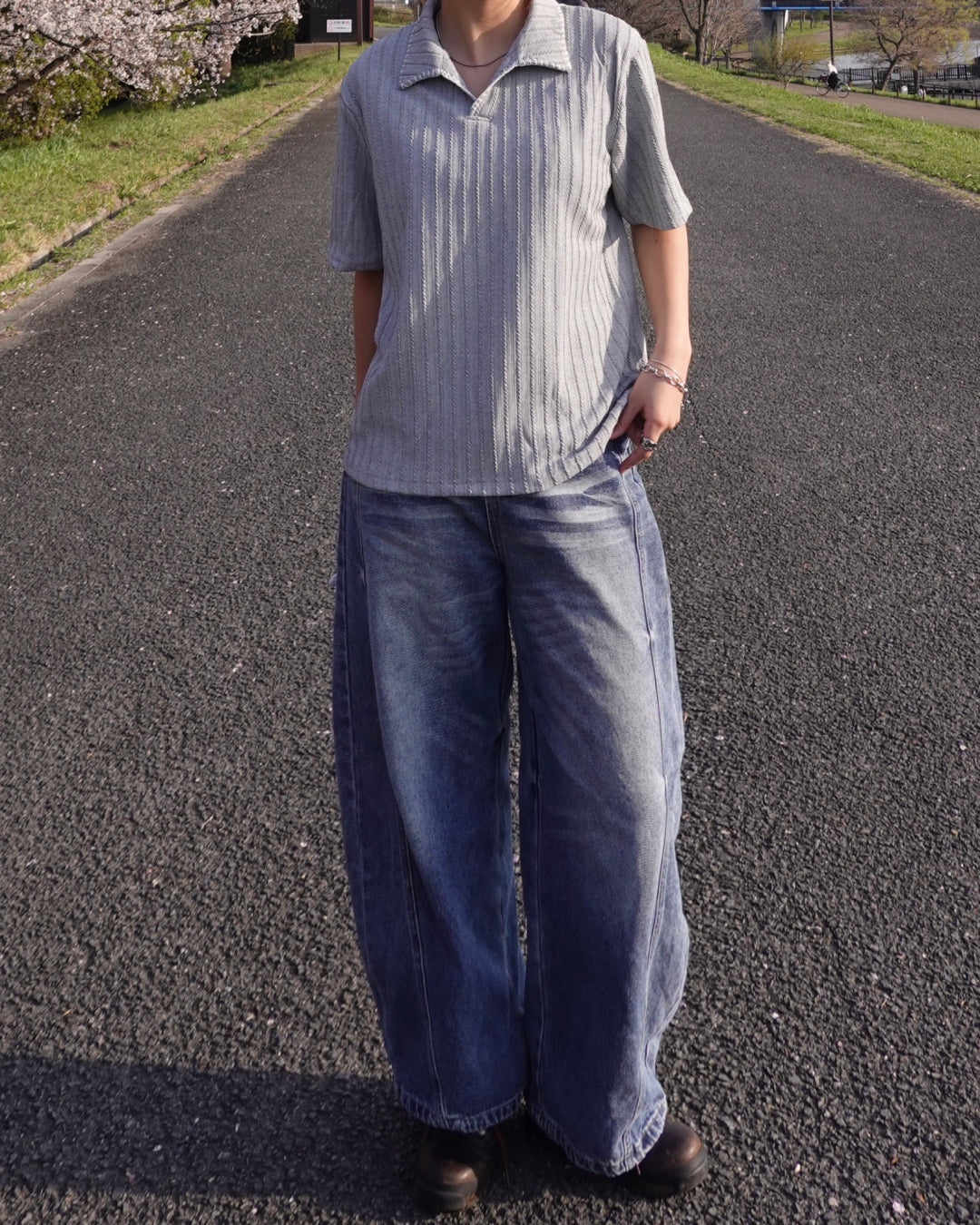 ジャガード刺繍ポロシャツ K3094