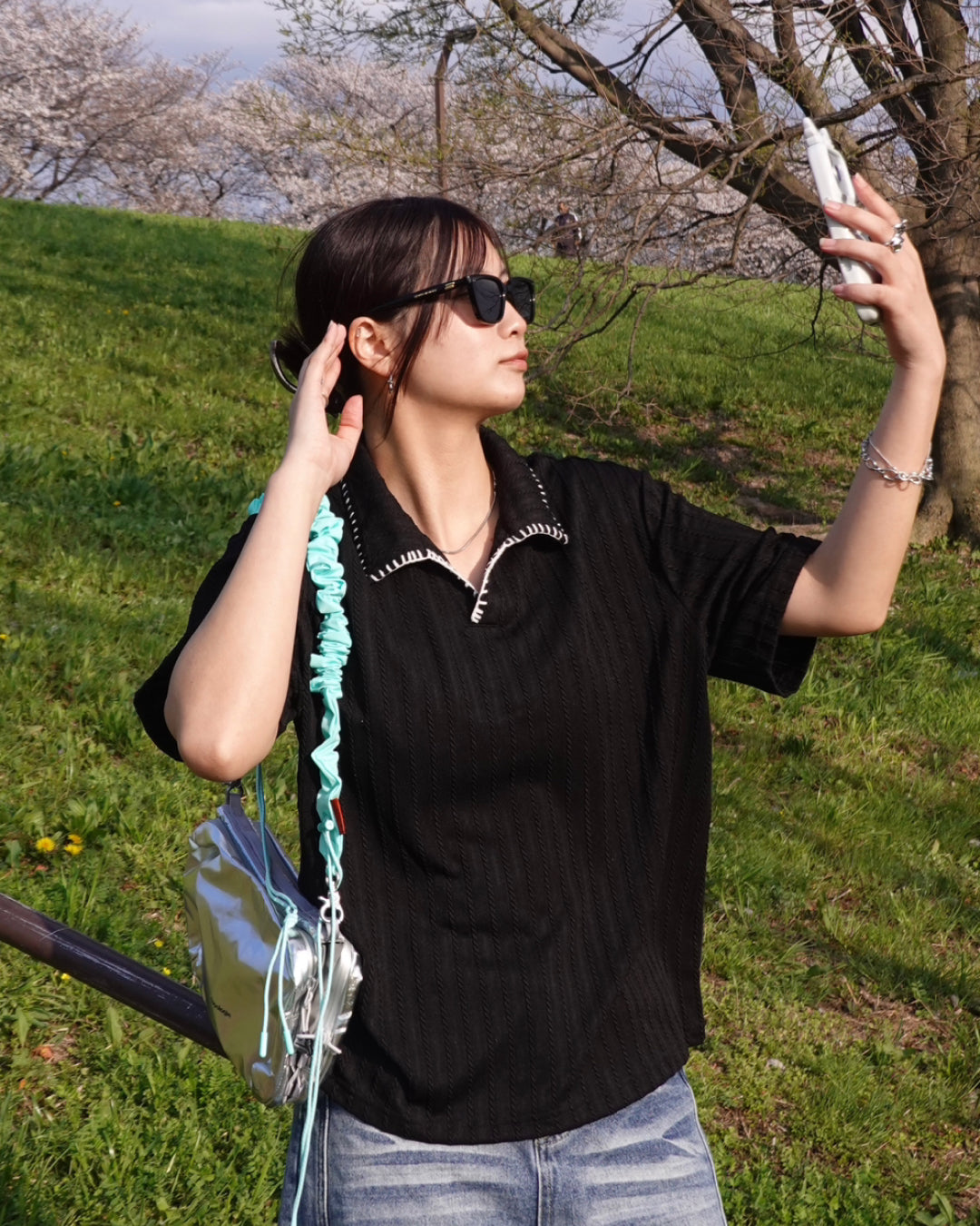 ジャガード刺繍ポロシャツ K3094