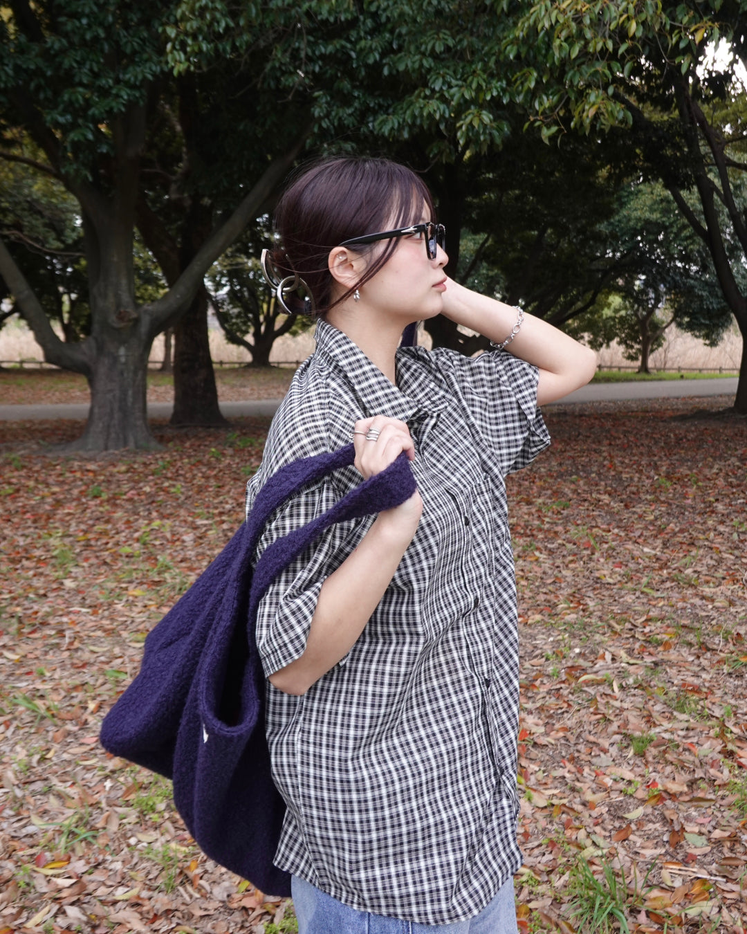 マルチチェックオーバーサイズシャツ K3123