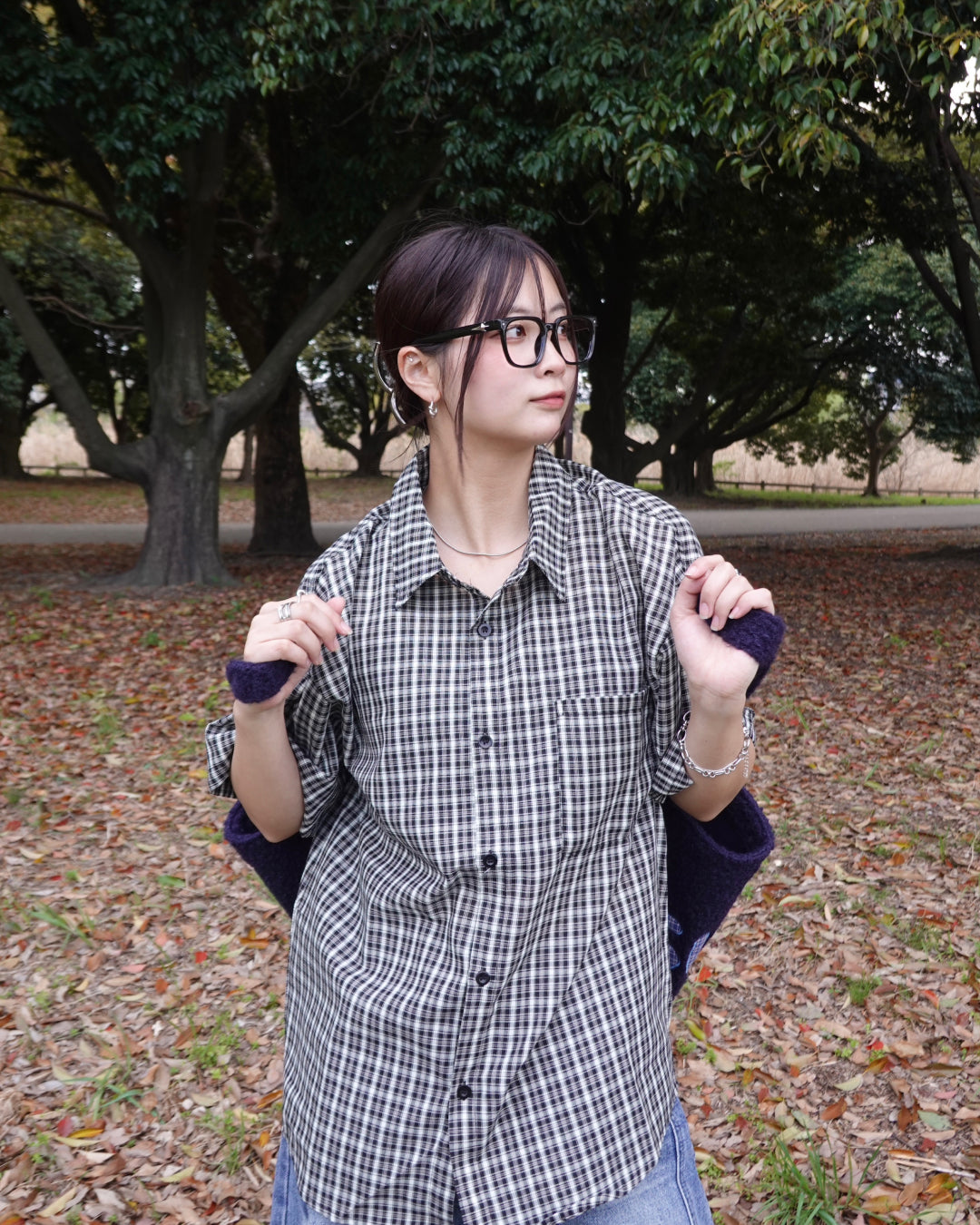 マルチチェックオーバーサイズシャツ K3123