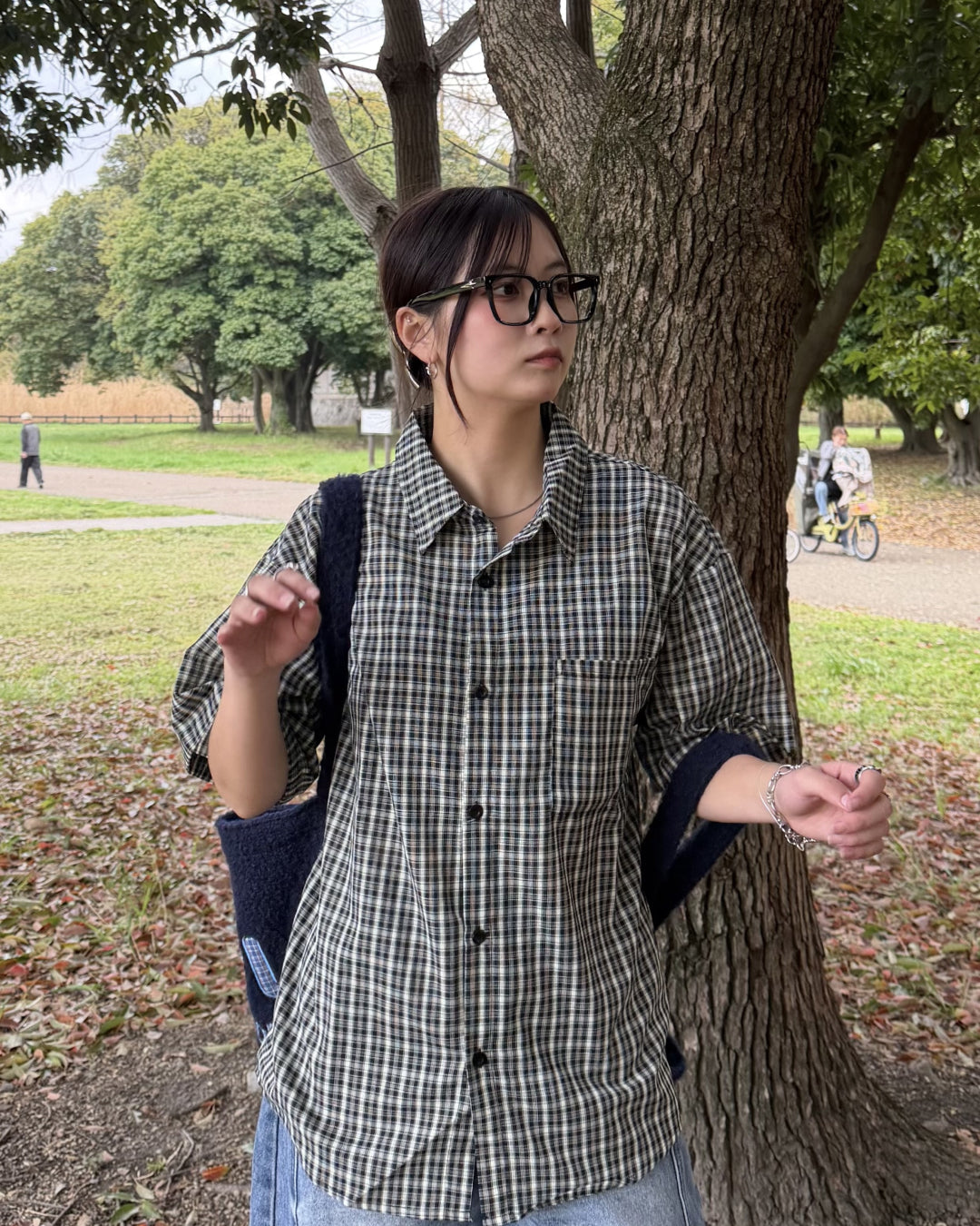 マルチチェックオーバーサイズシャツ K3123