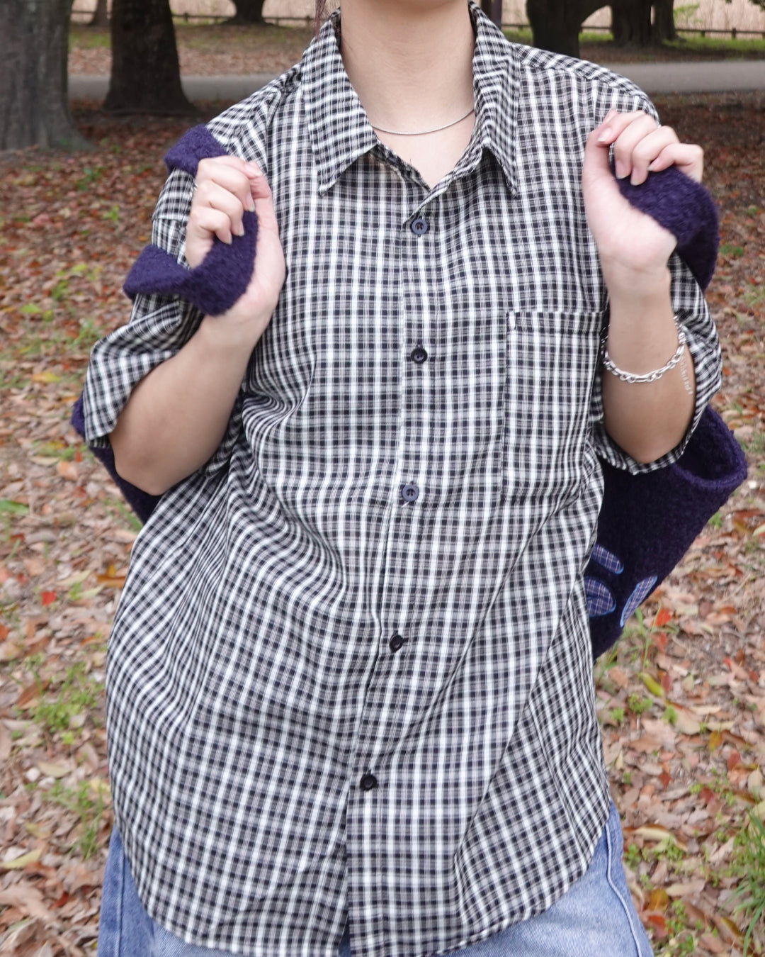 マルチチェックオーバーサイズシャツ K3123