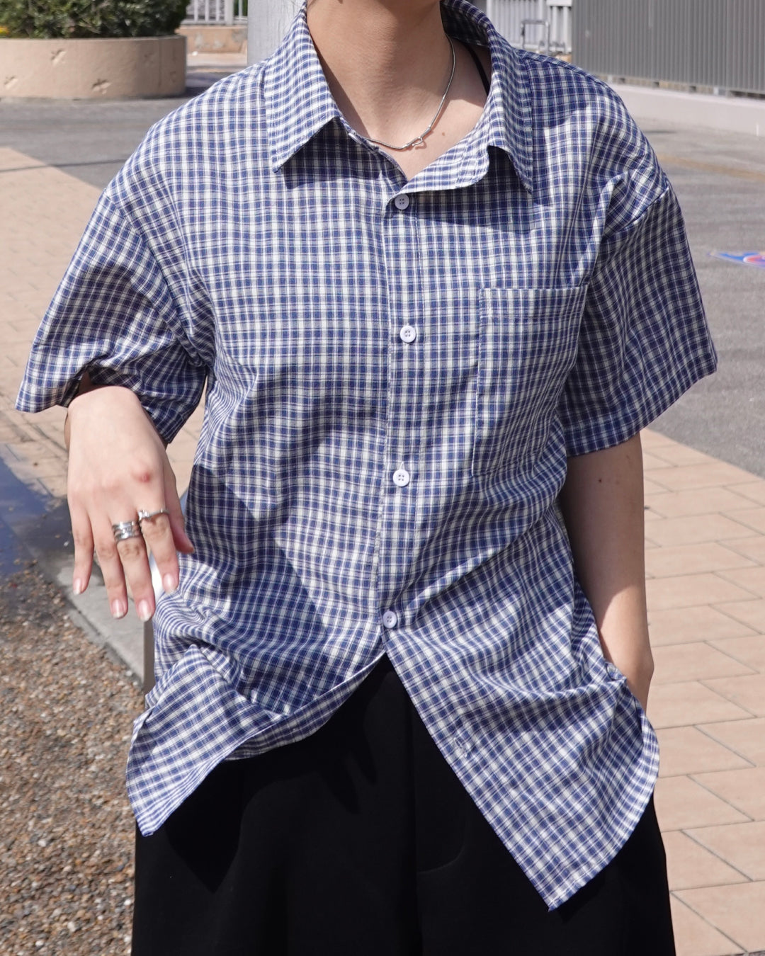 マルチチェックオーバーサイズシャツ K3123