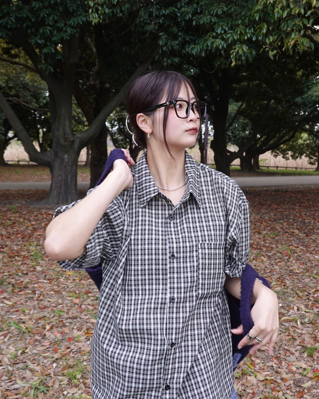 マルチチェックオーバーサイズシャツ K3123