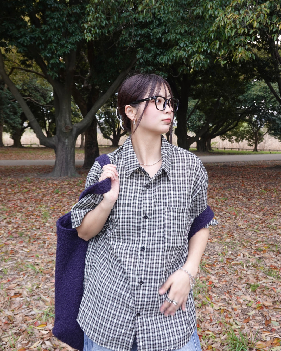 マルチチェックオーバーサイズシャツ K3123