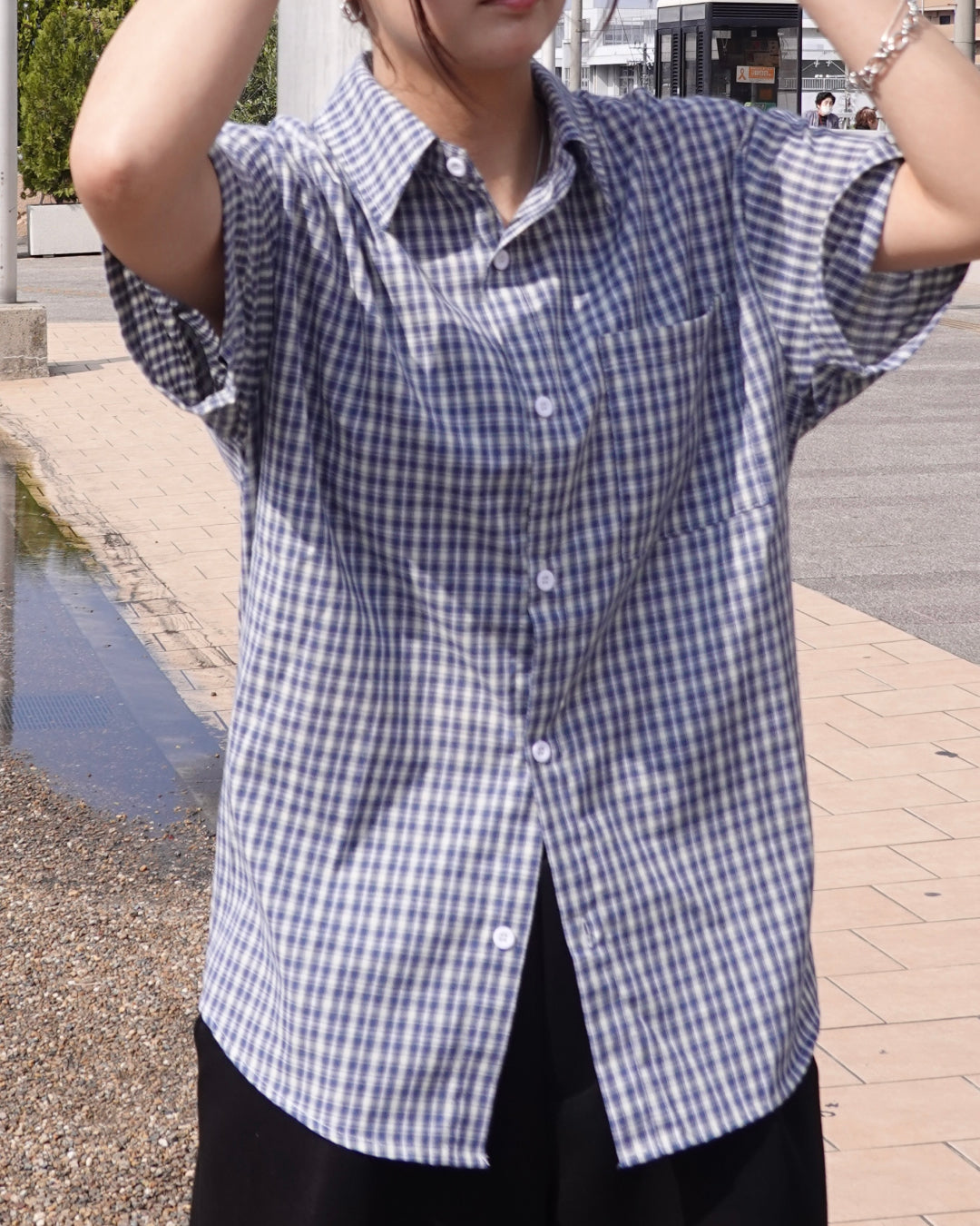 マルチチェックオーバーサイズシャツ K3123