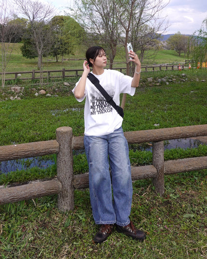 グラフィックプリントルーズTシャツ K3136